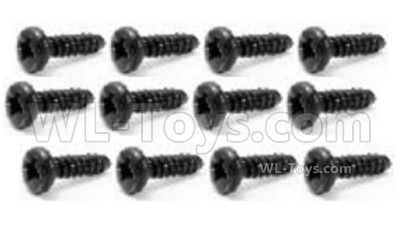 HBX 16889 Pan Head Self Tapping Screws PBHO2.6X10mm-S029,Total 12pcs,HaiBoXing HBX 16889 Parts,HBX 1/16 Car Parts