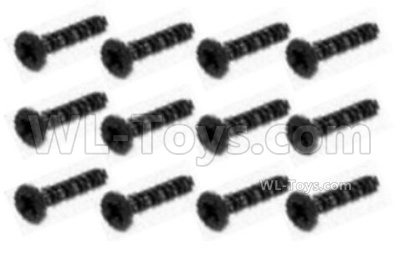 HBX 16889 Countersunk Self Tapping KBHO2.3X6mm-S128,Total 12pcs,HaiBoXing HBX 16889 Parts,HBX 1/16 Car Parts
