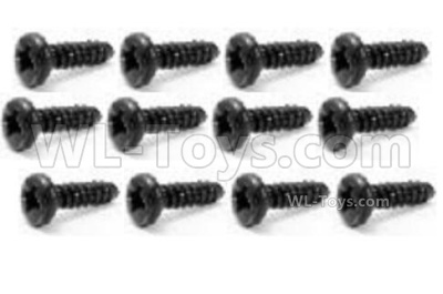 HBX 16889 Pan Head Self Tapping Screws PBHO2.6x12mm-S161,Total 12pcs,HaiBoXing HBX 16889 Parts,HBX 1/16 Car Parts