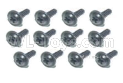 HBX 16889 Flange Head Self Tapping Screws PWTHO2.6x12mm-S227,Total 12pcs,HaiBoXing HBX 16889 Parts,HBX 1/16 Car Parts