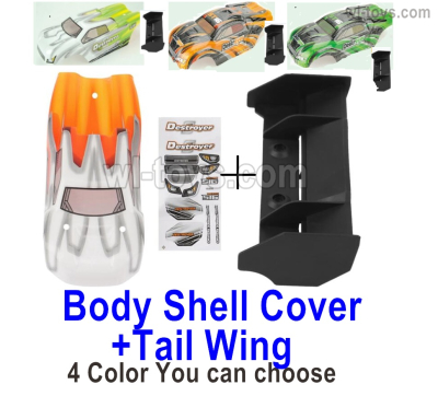 HBX 16890 DESTROYER Parts Body Shell Cover + Tail Wing and Bracket.Together.1 Set.4 Color you can choose.
