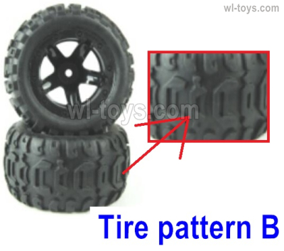 HBX 16890 DESTROYER Parts M16055 Tires Wheel Complete,Total 2 set.The Tire Tread is Pattern B.