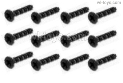 HBX 16890 DESTROYER S128 Screws Parts. Countersunk Self Tapping KBHO2.3X6mm,Total 12pcs.