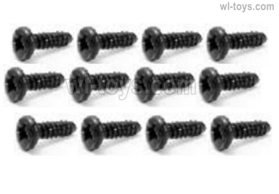 HBX 16890 DESTROYER S204 Screws Parts. Pan Head Self Tapping Screws PBHO2x12mm,Total 12pcs.