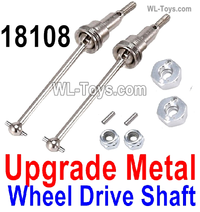 HaiBoXing HBX 18857 Upgrade Metal Wheel Drive Shaft unit Parts with Hex Adapter,Pins,Nut.Total 2 Set.18108.Metal CVD AccessoriesHBX 1/16 RC Car Parts.