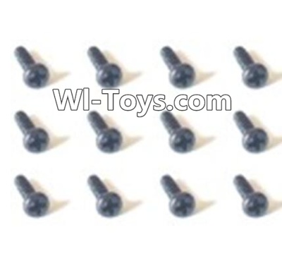 HaiBoXing 2098B Spare Parts-50 24756 Pan Head Screws(12PCS)-2x6mm,,HBX 2198B Car Parts,HaiBoXing 1:24 2198B RC Truck Spare parts Accessories,HBX 1/24 2198B 4WD High Speed Buggy Parts
