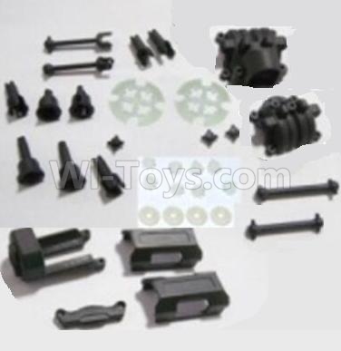 HBX 2138 Fire Runner Motor Seat & Battery Cover & Dogbones & Diff. Small Bevel Gears & Wheel Shafts & Outdrive Cups 25004R,HaiBoXing HBX 2138 RC Car Parts 1/24