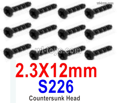 HBX 901A 901 FIREBOLT Parts S226 Countersunk Self Tapping Screws.2.3x12mm.Total 12pcs.HaiBoXing 901A 901 Replacement Accessories.