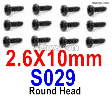 HBX 903A VANGUARD Parts S029 Round Head Self Tapping Screw-2.6X10mm(12PCS).HaiBoXing 903A Replacement Accessories.