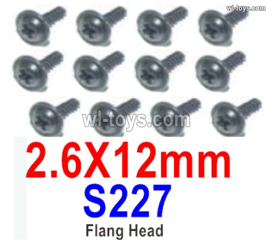 HBX 903A VANGUARD Parts Flange Head Self Tapping Screws PWTHO2.6x12mm-S227,Total 12pcs.HaiBoXing 903A Replacement Accessories.