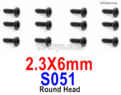 HBX 905A TWISTER Parts S051 Round Head Self Tapping Screws-2.3x6mm.HaiBoXing 905A Replacement Accessories.