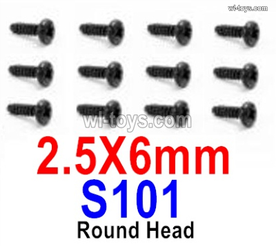HBX 905A TWISTER Parts S101 Round Head Screws,2.5x6mm.HaiBoXing 905A Replacement Accessories.