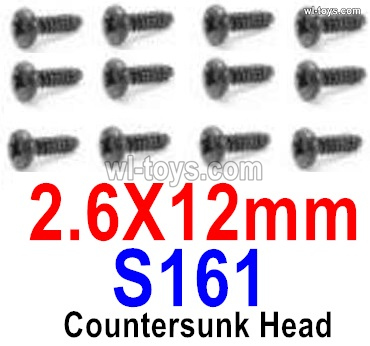HBX 905A TWISTER Parts S161 ound Head Self Tapping Screws.2.6X12mm.HaiBoXing 905A Replacement Accessories.