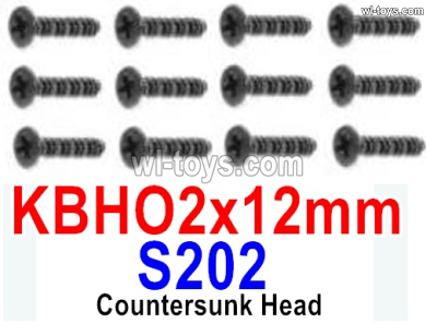 HBX 905A TWISTER Parts S202 Countersunk Head Screws,.2x12mm.HaiBoXing 905A Replacement Accessories.