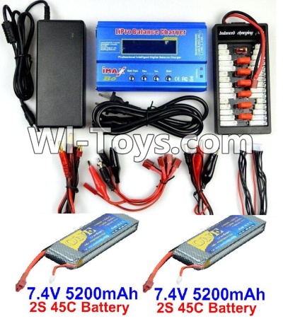 HBX T6 Battery Charger Parts Parts-2pcs 7.4V 5200mah battery & Upgrade Charger unit Parts TS008,HaiBoXing HBX T6 1/6 RC Desert Buggy Parts,hbx T6 Hammerhead Parts