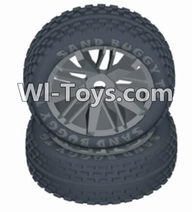 HBX T6 Front Wheels Complete,Front Wheels Assembly(2 Set) Parts TS058-02,HaiBoXing HBX T6 1/6 RC Desert Buggy Parts,hbx T6 Hammerhead Parts