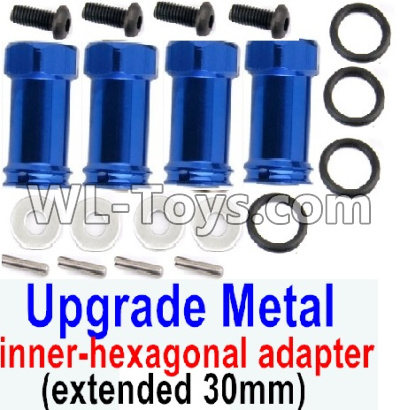 HuanQi 727 Parts-107-04 SLA010 Upgrade Metal 12mm inner-hexagonal adapter(extended 30mm)-Blue,HuanQi 727 Rc Car Spare Parts Replacement Accessories,HQ727 HQ 727 1:10 Scale BRUSHED RC Racing Truck Parts rc off-road car Parts,Truck Car Parts