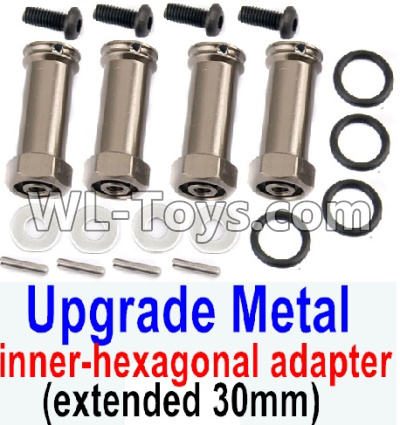 HuanQi 727 Parts-108-03 SLA010 Upgrade Metal 12mm inner-hexagonal adapter(extended 30mm)-Silver,HuanQi 727 Rc Car Spare Parts Replacement Accessories,HQ727 HQ 727 1:10 Scale BRUSHED RC Racing Truck Parts rc off-road car Parts,Truck Car Parts