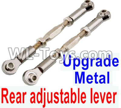 HuanQi 727 Parts-110-03 SLA013 Upgrade Front Metal Rear lever,Metal adjustable lever(2pcs)-Silver,HuanQi 727 Rc Car Spare Parts Replacement Accessories,HQ727 HQ 727 1:10 Scale BRUSHED RC Racing Truck Parts rc off-road car Parts,Truck Car Parts