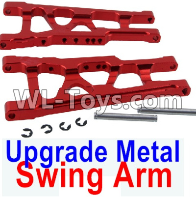 HuanQi 727 Parts-114-01 Upgrade Metal Front and Rear Swing arm(2pcs)-Red,HuanQi 727 Rc Car Spare Parts Replacement Accessories,HQ727 HQ 727 1:10 Scale BRUSHED RC Racing Truck Parts rc off-road car Parts,Truck Car Parts