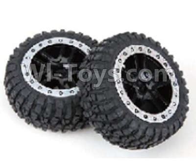 HuanQi 727 Parts-36-01 P2046 Whole wheel unit(2pcs)-Black,HuanQi 727 Rc Car Spare Parts Replacement Accessories,HQ727 HQ 727 1:10 Scale BRUSHED RC Racing Truck Parts rc off-road car Parts,Truck Car Parts
