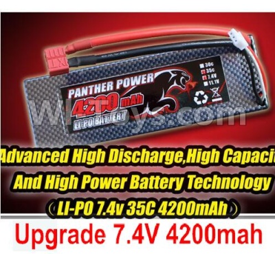 HuanQi 727 Parts-51-01 E9343 Upgrade 7.4V 4200MAH Battery with T plug,HuanQi 727 Rc Car Spare Parts Replacement Accessories,HQ727 HQ 727 1:10 Scale BRUSHED RC Racing Truck Parts rc off-road car Parts,Truck Car Parts
