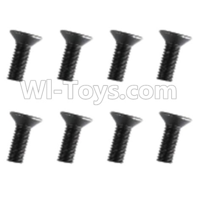HuanQi 727 Parts-89-10 F5210 Inner-Hexagon Flat head screws(8pcs)-M3X8mm,HuanQi 727 Rc Car Spare Parts Replacement Accessories,HQ727 HQ 727 1:10 Scale BRUSHED RC Racing Truck Parts rc off-road car Parts,Truck Car Parts