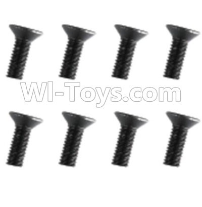 HuanQi 727 Parts-89-12 F5212 Inner-Hexagon Flat head screws(8pcs)-M3X12mm,HuanQi 727 Rc Car Spare Parts Replacement Accessories,HQ727 HQ 727 1:10 Scale BRUSHED RC Racing Truck Parts rc off-road car Parts,Truck Car Parts
