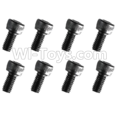 HuanQi 727 Parts-89-19 F5219 Inner-Hexagon Cup head screws(8pcs)-M3X14mm,HuanQi 727 Rc Car Spare Parts Replacement Accessories,HQ727 HQ 727 1:10 Scale BRUSHED RC Racing Truck Parts rc off-road car Parts,Truck Car Parts