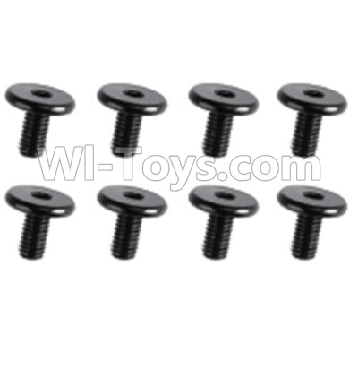 HuanQi 727 Parts-89-22 F5222 Inner-Hexagon Big flat head screws(8pcs)-M3X6mm,HuanQi 727 Rc Car Spare Parts Replacement Accessories,HQ727 HQ 727 1:10 Scale BRUSHED RC Racing Truck Parts rc off-road car Parts,Truck Car Parts
