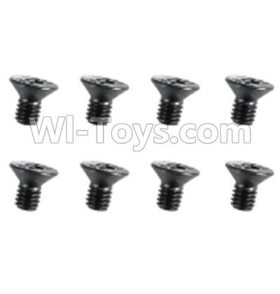 HuanQi 727 Parts-90-06 F5230 Inner-Hexagon Flat head screws(8pcs)-M3X5mm,HuanQi 727 Rc Car Spare Parts Replacement Accessories,HQ727 HQ 727 1:10 Scale BRUSHED RC Racing Truck Parts rc off-road car Parts,Truck Car Parts