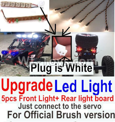 JJRC Q39 Upgrade Front and Rear light assembly-Can only be used for Official Brush version,Plug is white color,JJRC Q39 Parts,JJRC Q39 highlander Parts
