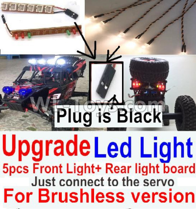 JJRC Q39 Upgrade Front and Rear light assembly-Can only be used for Upgrade Brushless version,Plug is Black,JJRC Q39 Parts,JJRC Q39 highlander Parts