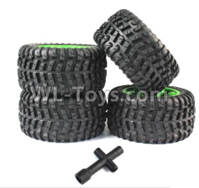 JJRC Q39 Whole Wheel assembly Parts(4pcs)-Green,JJRC Q39 Parts,JJRC Q39 highlander Parts