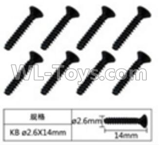 JJRC Q39 Inner Hexagon Flat head tapping screws(8pcs)-2.6x14mm-W12073,JJRC Q39 Parts,JJRC Q39 highlander Parts