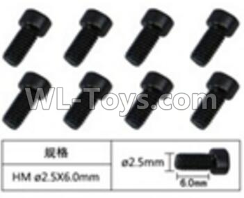 JJRC Q39 screws Parts-W12067 Inner Hexagon Cup head Machine screws(8pcs)-2.5X6mm,JJRC Q39 Parts,JJRC Q39 highlander Parts
