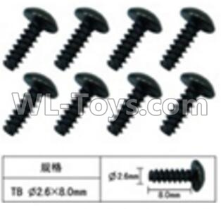 JJRC Q39 screws Parts-W12074 Inner Hexagon T head Self-attack screws(8pcs)-2.6X8mm,JJRC Q39 Parts,JJRC Q39 highlander Parts