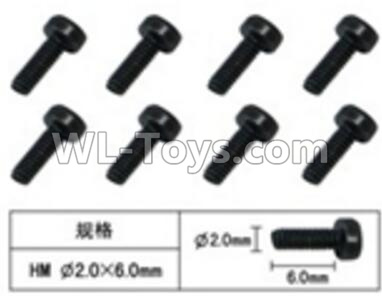 JJRC Q39 screws Parts-W12061 Inner Hexagon Cup head machine screws(8pcs)-2.0X6mm,JJRC Q39 Parts,JJRC Q39 highlander Parts
