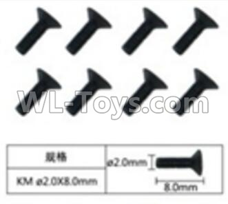 JJRC Q39 screws Parts-W12063 Inner Hexagon Flat head machine screws(8pcs)-2.0X8mm,JJRC Q39 Parts,JJRC Q39 highlander Parts