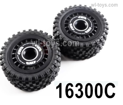 MJX Hyper Go 16207 Parts 16300C Wheel Tires.Total 2pcs..MJX 16207 1/16 RC Car Replacement Accesories.