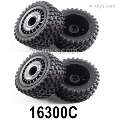 MJX Hyper Go 16207 Parts 16300C Wheel Tires.Total 4pcs.MJX 16207 1/16 RC Car Replacement Accesories.