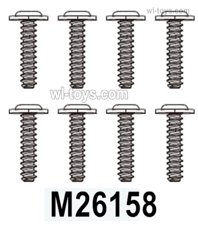 MJX Hyper Go 16207 Parts M26158 Fixed screws for the Wheels.Total 8pcs.MJX 16207 1/16 RC Car Replacement Accesories.