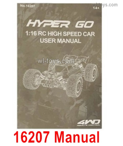 MJX Hyper Go 16208 Parts English Manual for MJX 16208 RC Car.MJX 16207 1/16 RC Car Replacement Accesories.