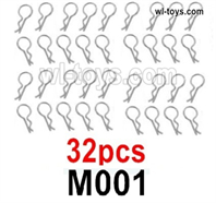 MJX Hyper Go 16209 16210 RC Body Clips Parts.32pcs M001 R-Clips for the Body shell Cover. It Includes 32pcs.MJX 16209 162101/16 RC Car Replacement Accesories.
