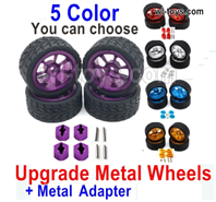 MJX Hyper Go 16209 16210 Upgrade Metal Wheels Tires and Upgrade Metal Hex wheel seat.Total 5 Color you can choose.MJX 16209 162101/16 RC Car Replacement Accesories.