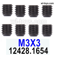 MJX Hyper Go 16209 16210 Parts M3 Machine screws for the Motor gear.Total 8pcs-M3X3.MJX 16209 162101/16 RC Car Replacement Accesories.