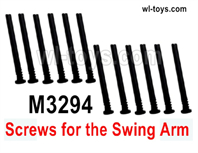 MJX Hyper Go 16209 16210 Parts M3294 Screws for the Swing Arm.Total 12pcs.Round head flat tail half tooth screw.MJX 16209 162101/16 RC Car Replacement Accesories.