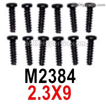 MJX Hyper Go 16209 16210 Screws Parts M2384 Pan Head screws with flat tail.2.3X9.Total 12pcs.MJX 16209 162101/16 RC Car Replacement Accesories.