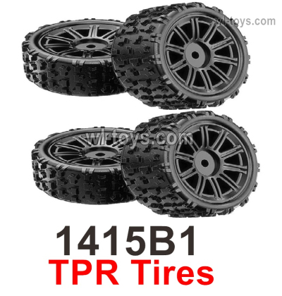 MJX Hyper Go 14301 14302 Parts 1415B1 Rally Wheels Tires.TPR Tires.Total 4pcs.Black Color.MJX Hyper Go 14301 14302 RC Car Replacement Accesories.