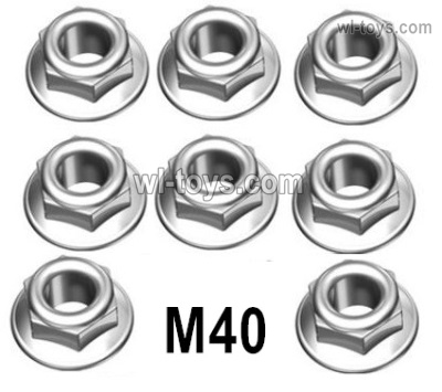 MJX Hyper Go 14301 14302 Parts M40 M4 Wheel Lock nuts. M4 flange lock nut.Total 8pcs.MJX Hyper Go 14301 14302 RC Car Replacement Accesories.